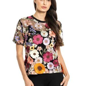 Head Turning Floral Embroidered Lace Top